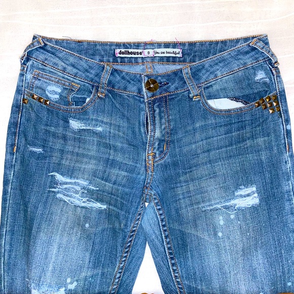Tattered Dollhouse Denim Jeans - Picture 3 of 4